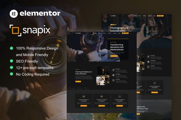 Snapix – Photography and Videography Services Elementor Template Kit